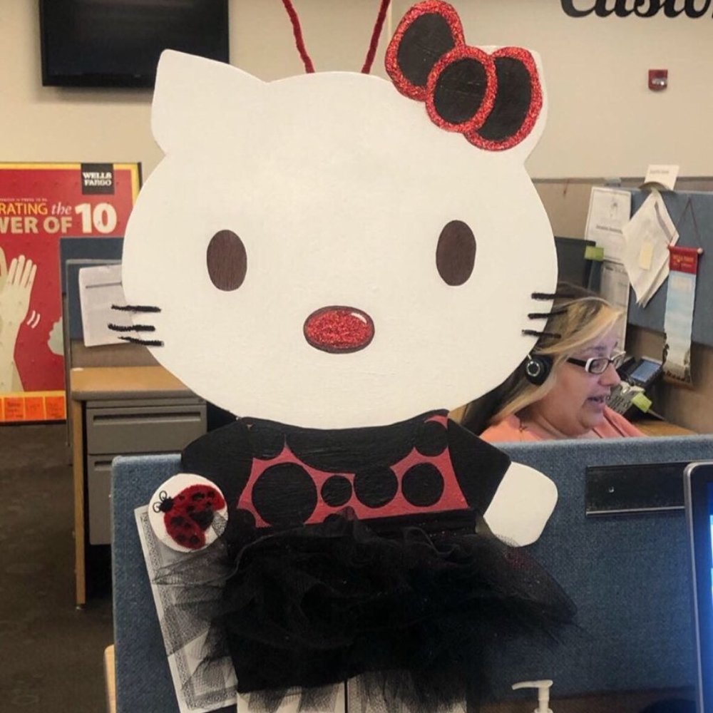 4ft tall wooden hello kitty ballerina